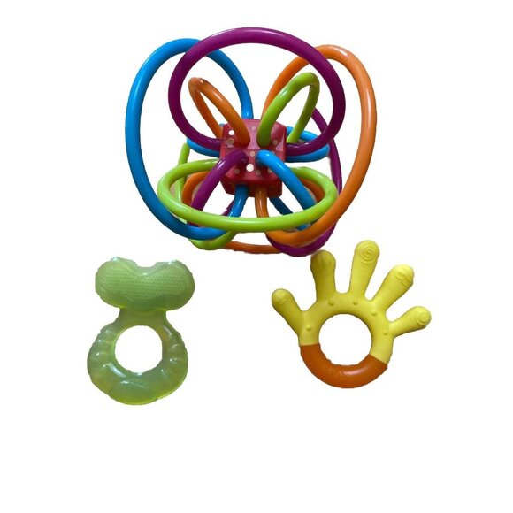 Mixed Lot Manhattan Toy Winkel rattle Sensory Plus 2 Teethers Toys - Picture 1 of 10